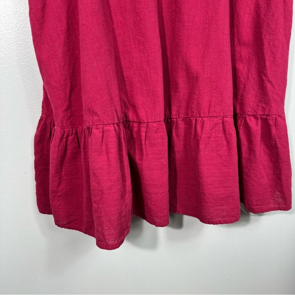 Shein Curve Plus Size Berry Pink/Red 100% Cotton V-Neck Peplum Hem Tank Tunic 1X - Picture 2 of 5